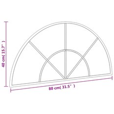 Lustro 80x40 cm do łazienki sypialni ścienne zakończone łukiem żelazo czarne  - Miniaturka zdjęcia nr 7