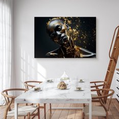 Obraz Na Płótnie Abstrakcyjna Kobieta W Złocie 120x80 Dekoracja Nowoczesna - Miniaturka zdjęcia nr 4