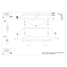 Plafon TAVO 2 10x13.5x35cm nowoczesna lampa E27 do salonu - Miniaturka zdjęcia nr 6