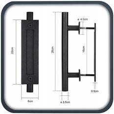 Klamka do drzwi przesuwanych uchwyt loft czarny matowy - Miniaturka zdjęcia nr 8