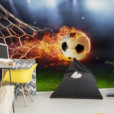 Fototapeta Ścienna PIŁKA NOŻNA Ogień Sport Dekoracja do Pokoju Chłopca - Miniaturka zdjęcia nr 6