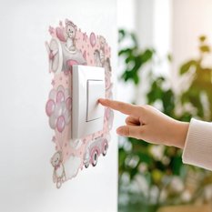 Naklejka Pod Kontakt Do Pokoju Dzieci Balony tle 20x20 Misie Gwiazdy Samolot Chmury - Miniaturka zdjęcia nr 7