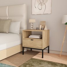 Szafka nocna stojąca AURA 50x35x22 cm stolik nocny do sypialni dąb cremona - Miniaturka zdjęcia nr 2
