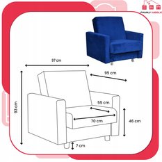 Fotel rozkładany kobalt Alicja Family Meble - Miniaturka zdjęcia nr 8