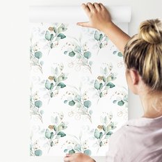 Tapeta Ozdobna Akwarelowe Gałązki LIŚCIE Natura  - Miniaturka zdjęcia nr 4