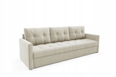 Kanapa IVIO 230x87x86 cm sofa z funkcją spania rozkładana velvet welur beżowa do salonu - Miniaturka zdjęcia nr 3