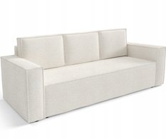 Kanapa CORDA 248x96x93 cm sofa z funkcją spania automat i pojemnik BOUCLE biała do salonu - Miniaturka zdjęcia nr 1