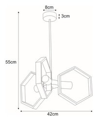 Lampa wisząca K-4723 HONEY 42x55x42 cm do salonu lub pokoju czarny/złoty - Miniaturka zdjęcia nr 2