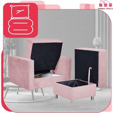 Fotel rozkładany z podnóżkiem Alicja sypialnia - Miniaturka zdjęcia nr 6