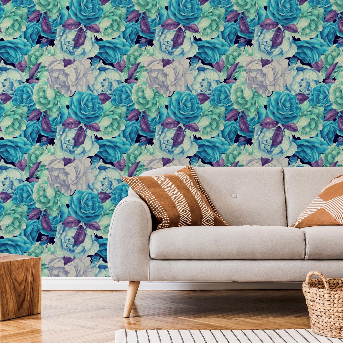 Tapeta W Rolce Kolorowe RÓŻE Kwiaty Natura Liście nr. 3