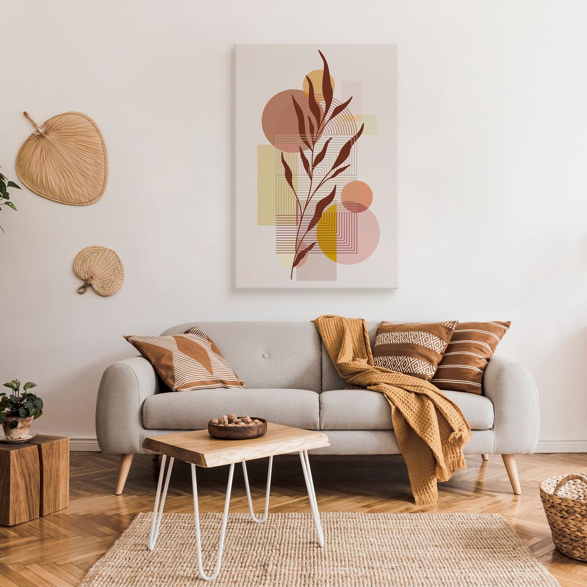 Duży Obraz Do Salonu Gałązki Liście Styl Boho Minimalizm 80x120cm nr. 3