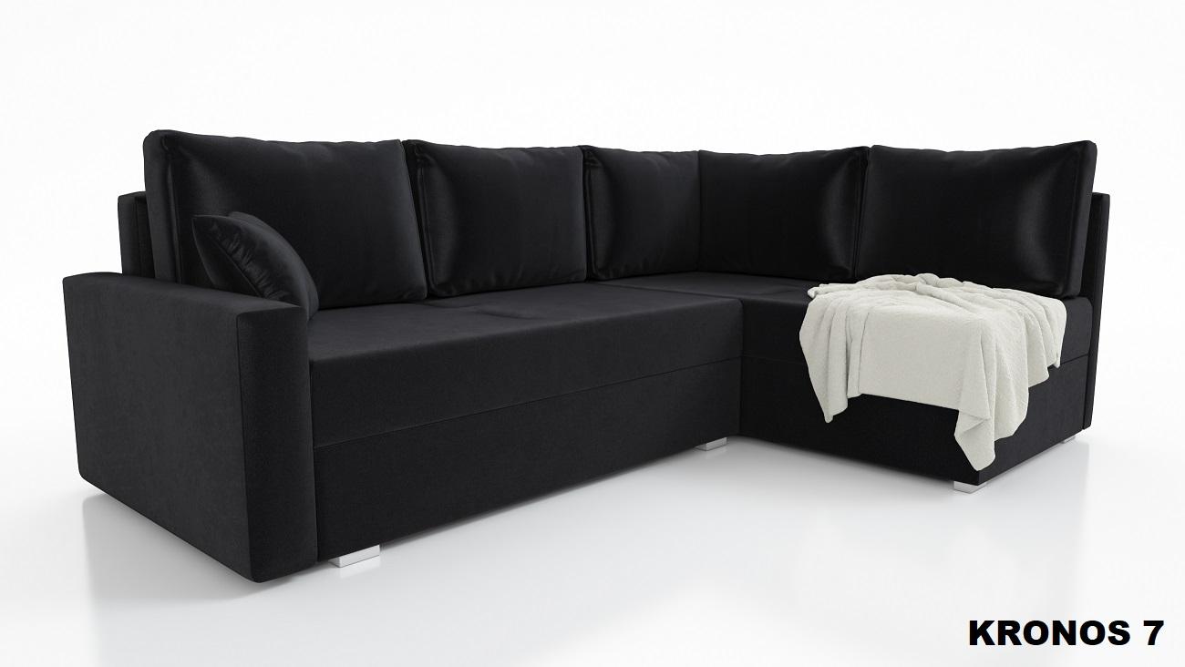Narożnik Fino 74x228x145 cm do salonu rozkładany kronos czarny
