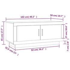 Stolik kawowy 102x50x45 cm do salonu pokoju dziennego materiał drewnopochodny biały - Miniaturka zdjęcia nr 8