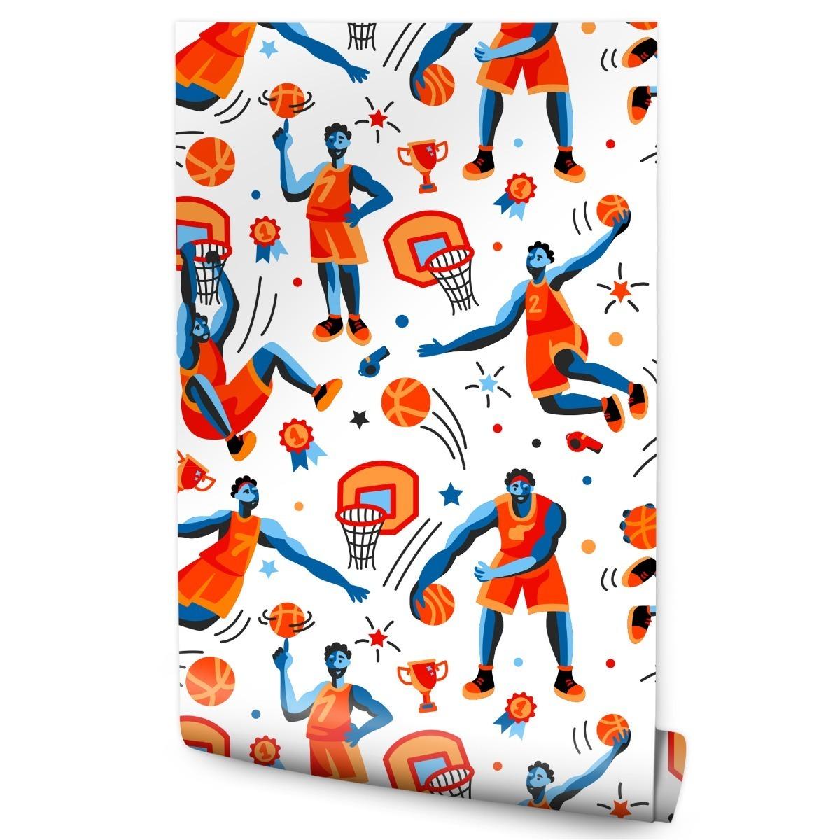 Tapeta KOSZYKÓWKA Pop-Art Piłka Sport Koszykarze  nr. 1