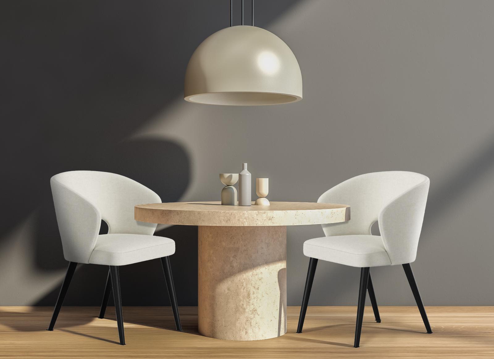 Krzesło DELUXE KR-8 50x60x85 cm welurowe do jadalni kremowy nr. 2