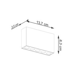 Plafon SOLE czarny LED 8.3x3.5x13.7cm nowoczesna lampa do salonu - Miniaturka zdjęcia nr 5