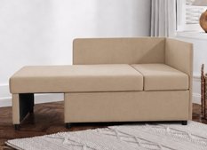 Sofa Viluś 106x75x80 cm beżowy rozkładana sofa narożna jednoosobowa z funkcją spania i pojemnikiem na pościel - Miniaturka zdjęcia nr 5