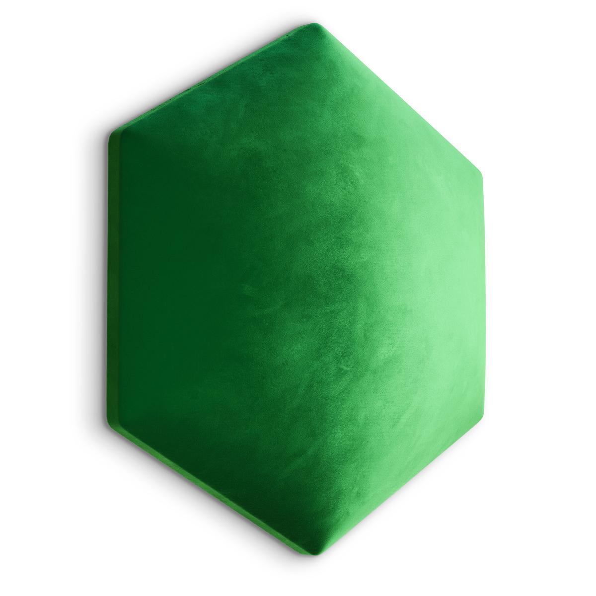 Panele tapicerowane 26x30 cm hexagon magic velvet zielony