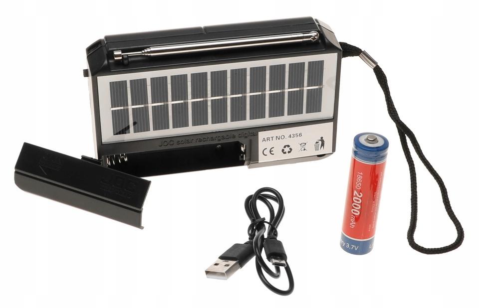 Radio przenośne  12,5 x 8 x 3 cm  z funkcją bluetooth  FM USB ładowany solarnie czarne nr. 4