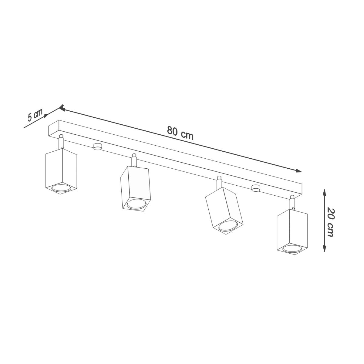 Plafon KEKE 4 dąb 20x5x80cm nowoczesna lampa GU10 do salonu  nr. 4