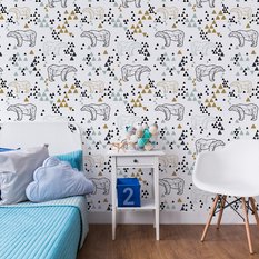 Tapeta Ścienna Geometryczne NIEDŹWIEDZIE Trójkąty - Miniaturka zdjęcia nr 4