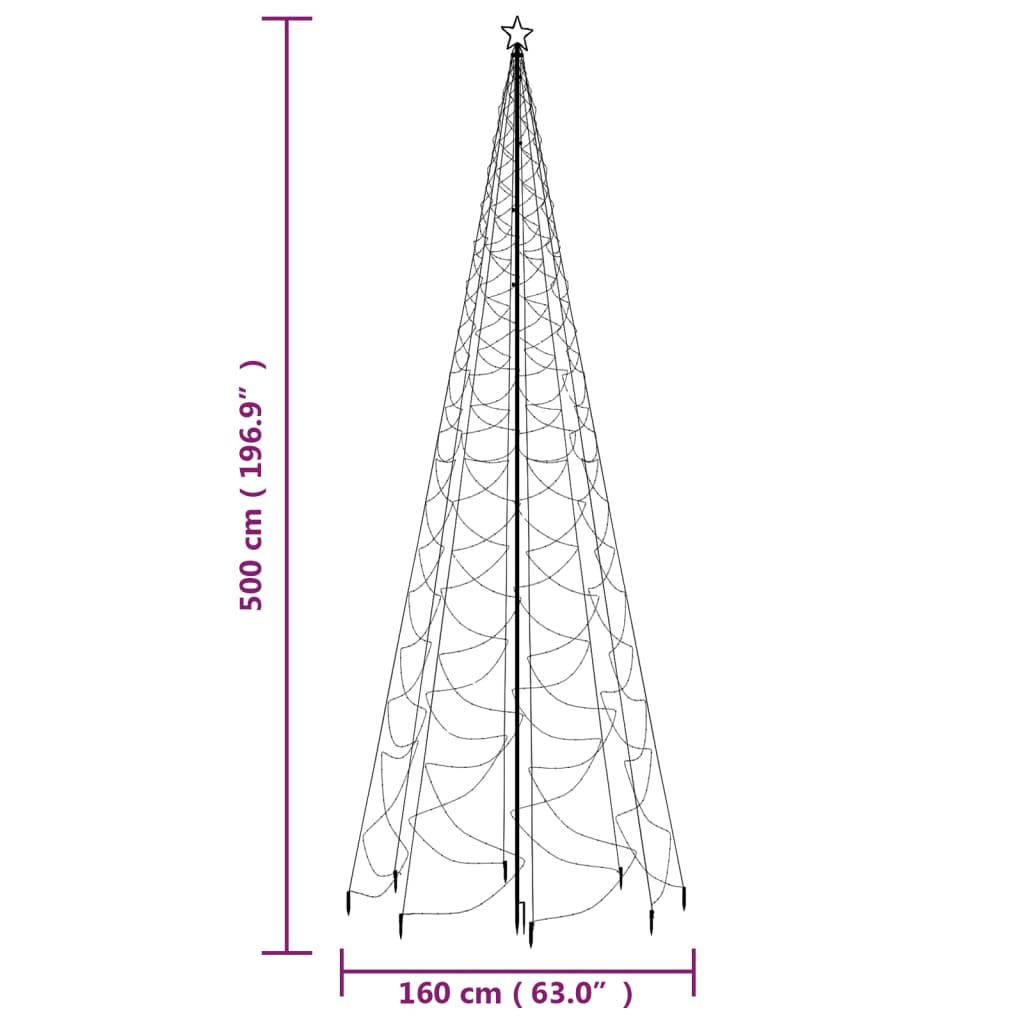 Choinka sztuczna 500cm z metalowym słupkiem 1400 ciepłych białych LED do salonu i ogrodu nr. 11