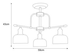 Lampa sufitowa K-JSL-1208/3 DORO 59x43x59 cm do salonu lub kuchni czarny - Miniaturka zdjęcia nr 2