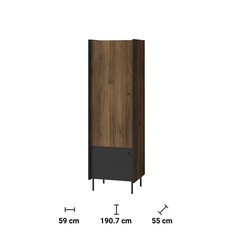 Szafa 59x55x190,7 cm  Prestigio  dwudrzwiowa orzech i czarny mat do sypialni i pokoju - Miniaturka zdjęcia nr 4