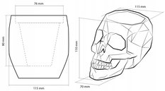 Doniczka betonowa Skull Low-Poly 7,6 cm | Klasyczne Złoto - Miniaturka zdjęcia nr 5