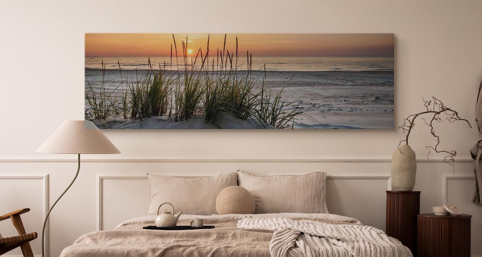 Obraz Do Salonu ZACHÓD Słońca Plaża Wydmy Morze Panorama Pejzaż 145x45cm nr. 5