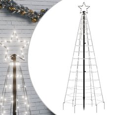 Choinka z lampek, z kołkami, 220 zimnych białych LED, 180 cm - Miniaturka zdjęcia nr 2