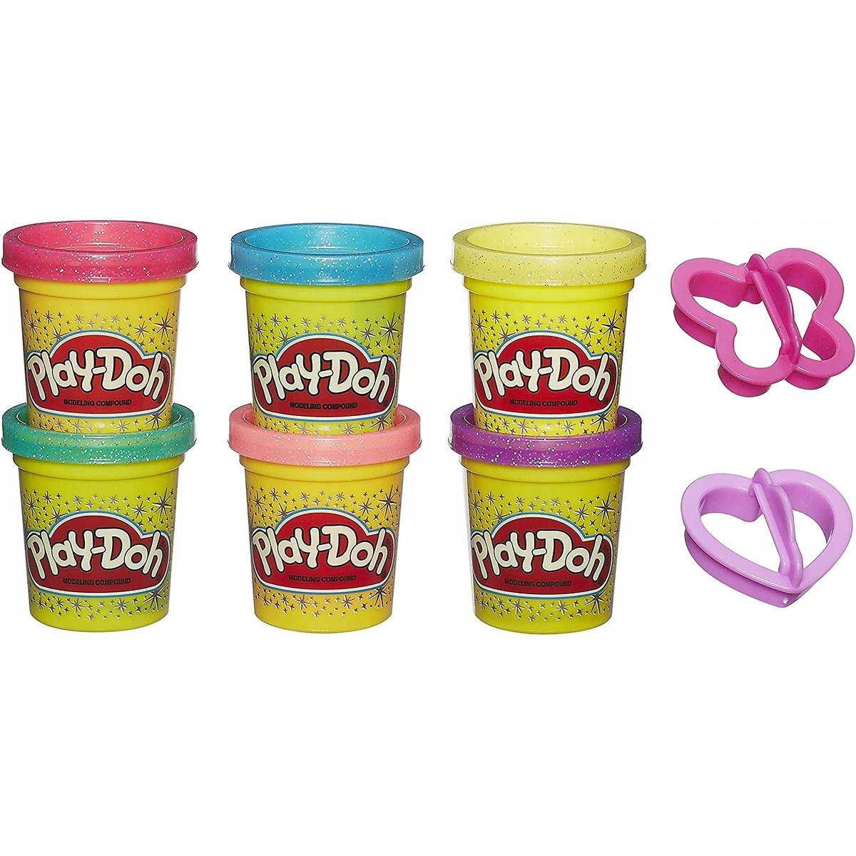 Ciastolina zestaw kolorowych tub 6-pak a5417 play-doh sparkle błyszcząca dla dziecka nr. 3