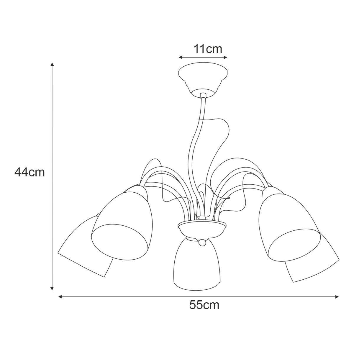 Lampa sufitowa K-JSL-6218/5 CHR ARON 55x44x55 cm do salonu lub pokoju chrom nr. 3