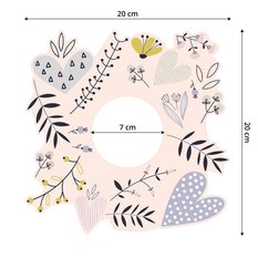 Naklejka Pod Kontakt Do Pokoju Dziecięcego 20x20 Kwiaty Serduszka Liście Boho - Miniaturka zdjęcia nr 2