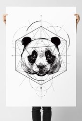 Plakat panda geometria 70x100 cm dekoracja ścienna bez ram  - Miniaturka zdjęcia nr 2