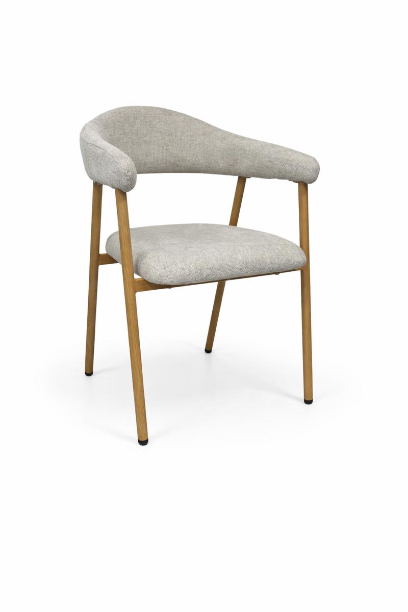 2x krzesło tapicerowane do jadalni VANO stelaż kolor dąb, tkanina szenil jasny beż cena za jedną sztukę 220 zł nr. 3