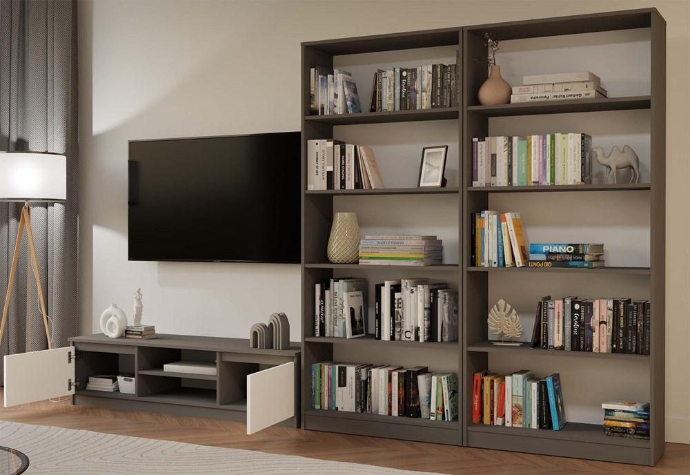 Szafka RTV Malwa 36x140x40 cm do salonu stolik pod telewizor antracyt biały nr. 10