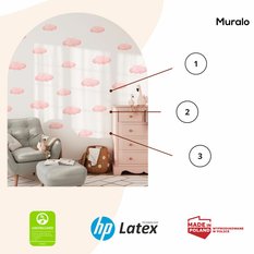 NAKLEJKA NA ŚCIANĘ DO POKOJU DZIECKA 60x30 RÓŻOWE CHMURECZKI - Miniaturka zdjęcia nr 7