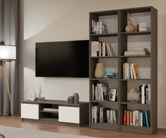Regał Onyx 182x50x30 cm do sypialni salonu biura antracyt - Miniaturka zdjęcia nr 3