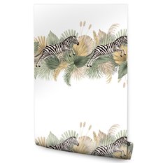 Tapeta w Rolce 10m ZEBRY Liście Tropikalne Natura  - Miniaturka zdjęcia nr 1