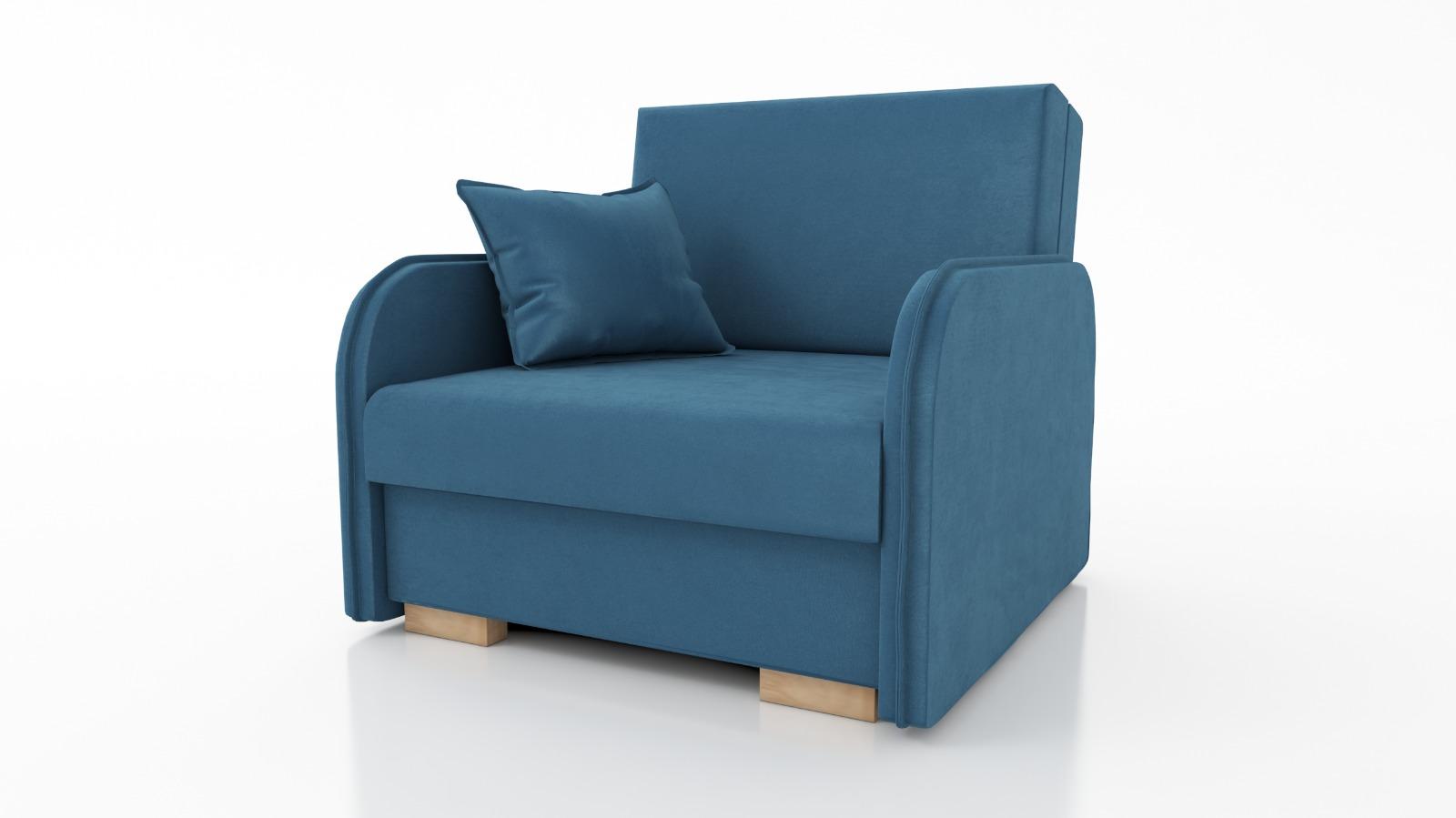 Sofa Gold 98x90x100 cm z funkcją spania do salonu rozkładana kronos niebieski