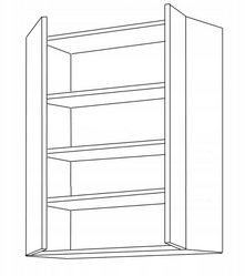 Szafka kuchenna górna 80x31x90 cm dwudrzwiowa z cichym domykiem orzech okapi czarny do kuchni - Miniaturka zdjęcia nr 2