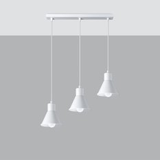 Lampa wisząca TALEJA 3 biała 120x14x45cm nowoczesna G9 do salonu - Miniaturka zdjęcia nr 2