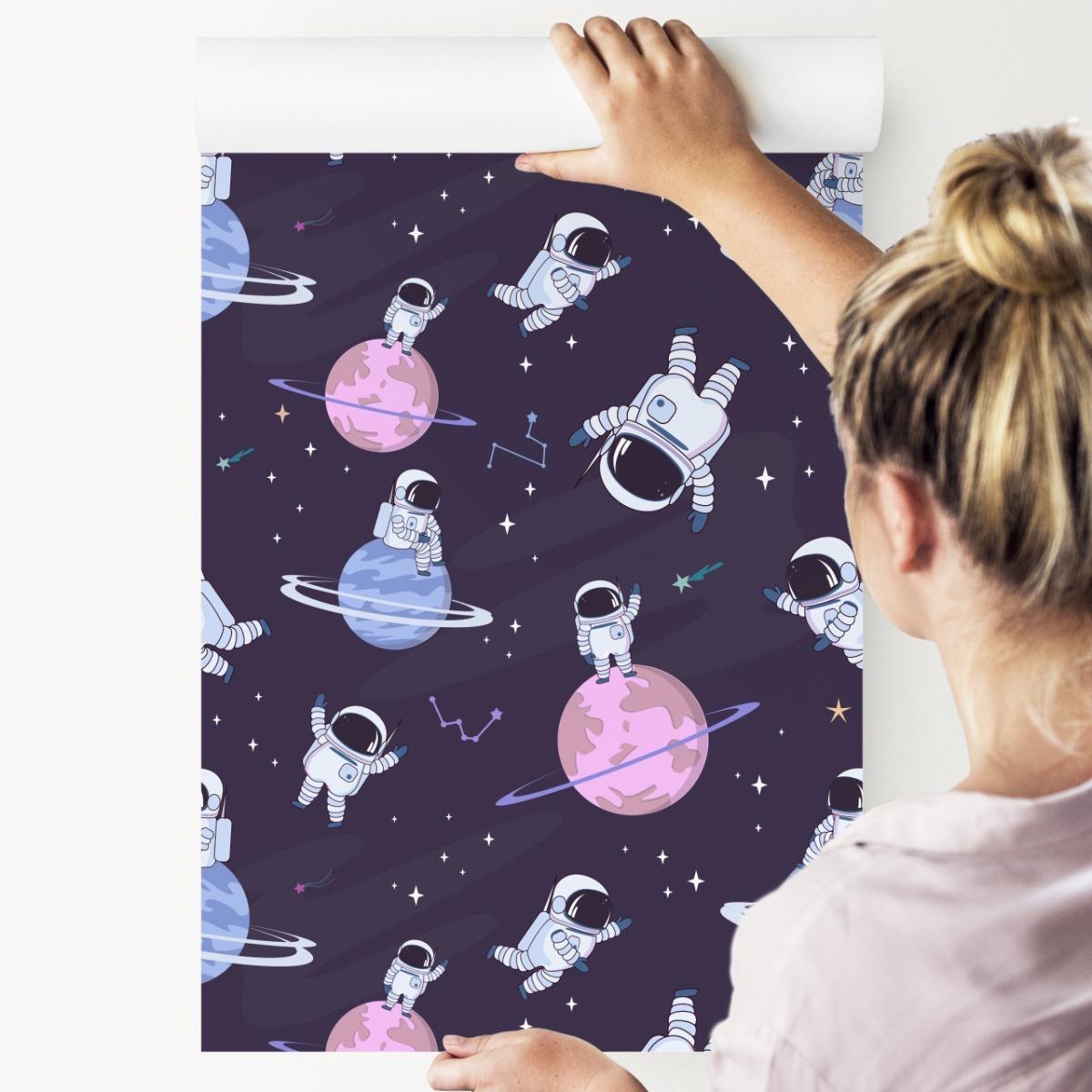 Tapeta Ścienna ASTRONAUCI Gwiazdy Planety Kosmos 53x1000  nr. 6