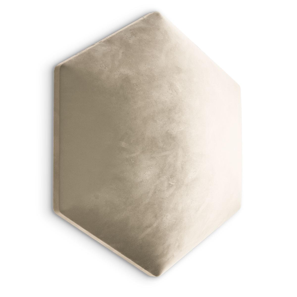 Panele tapicerowane 35x40 cm hexagon magic velvet kremowy
