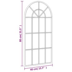 Lustro 40x80 cm do łazienki sypialni ścienne zakończone łukiem żelazo czarne - Miniaturka zdjęcia nr 7