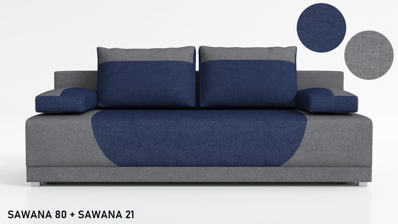Kanapa Cleo 85x201x92 cm sawana szara granatowa