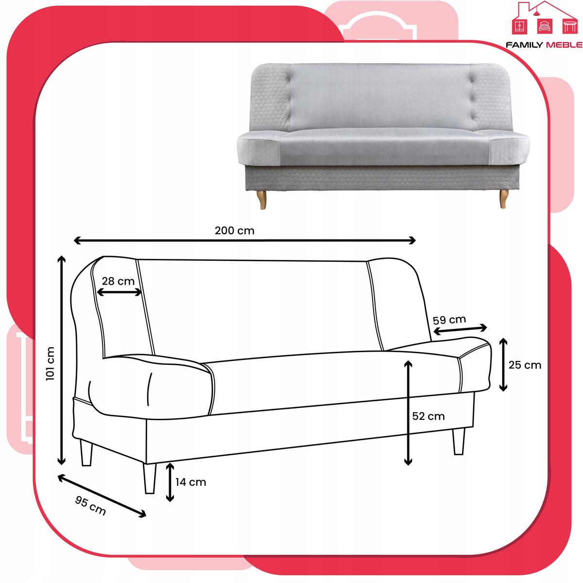 Wersalka sofa kanapa rozkładana Iza Family Meble nr. 8