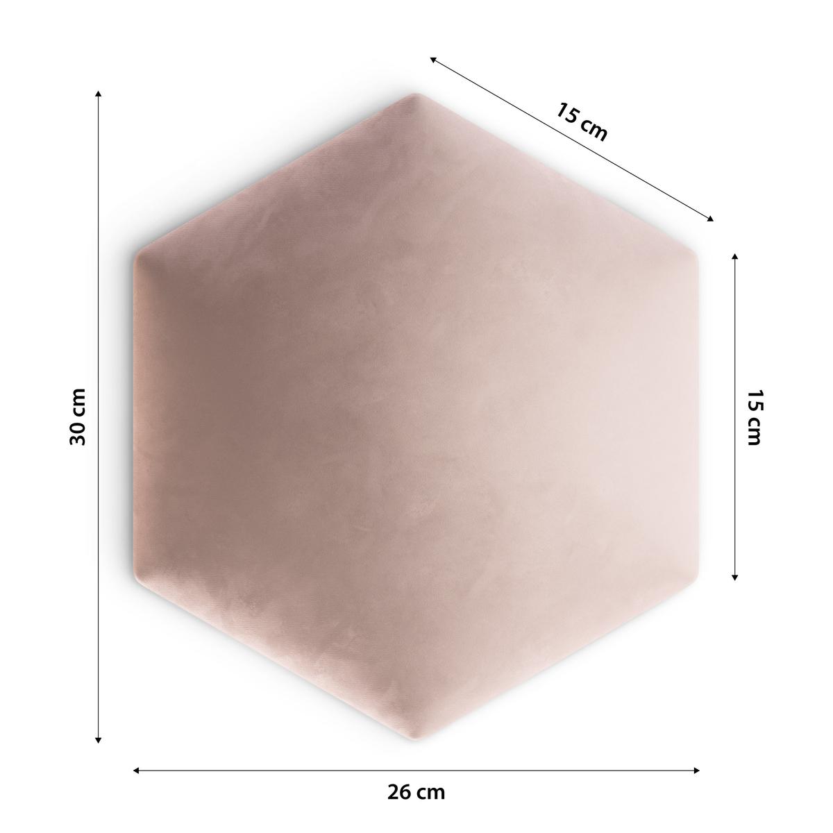 Panele tapicerowane 26x30 hexagon magic velvet pudrowy róż nr. 4