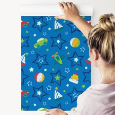Tapeta Ścienna Malowane Pastelowe ZABAWKI Gwiazdy 53x1000  - Miniaturka zdjęcia nr 6